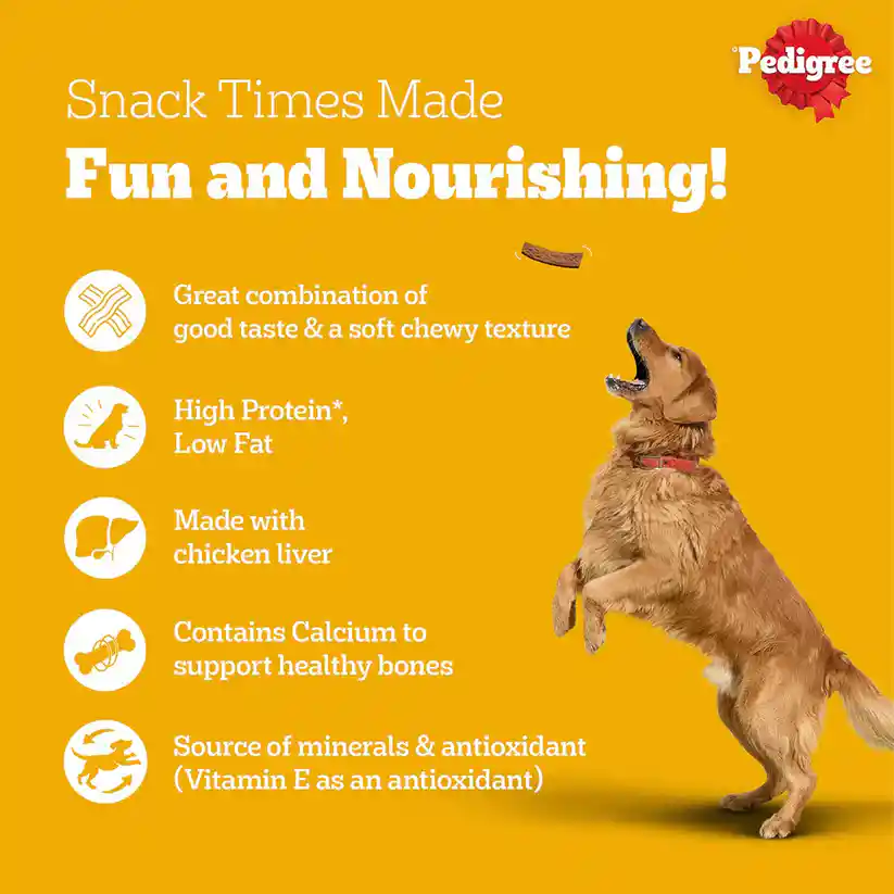 Pedigree Tasty Jerky Chicken Flavour Adult Dog Treat - 70g
