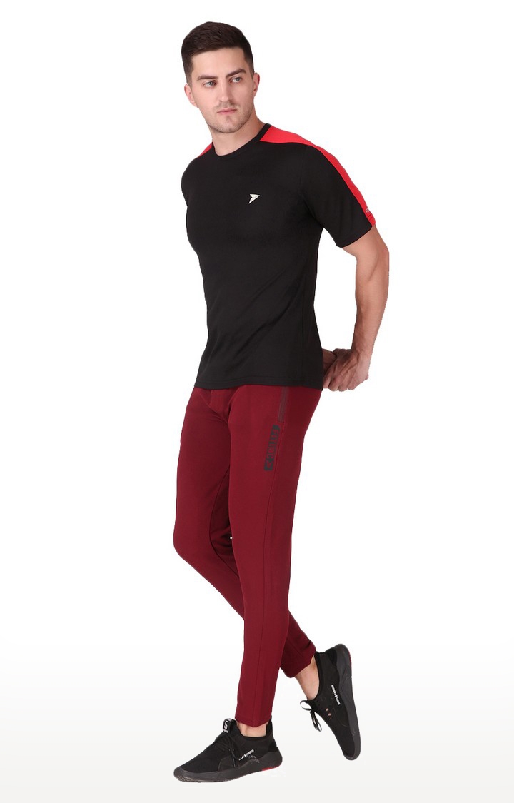 Fitinc | Men's Red Lycra Solid Trackpant 1