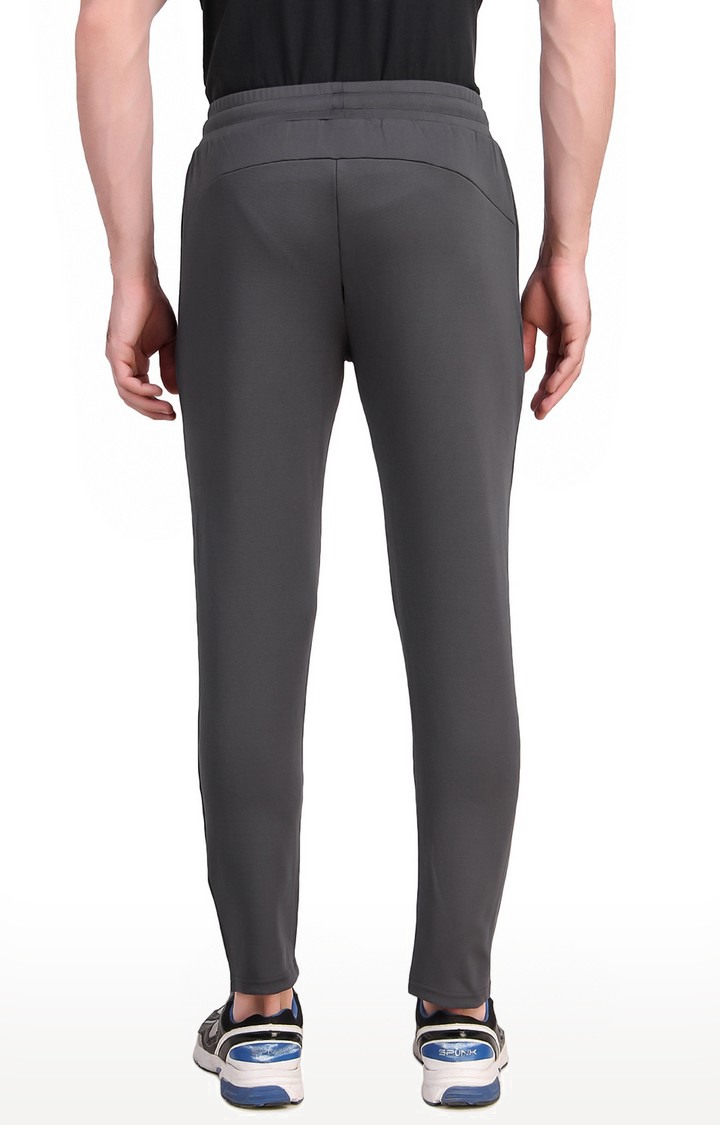 Men's Grey Lycra Solid Trackpant