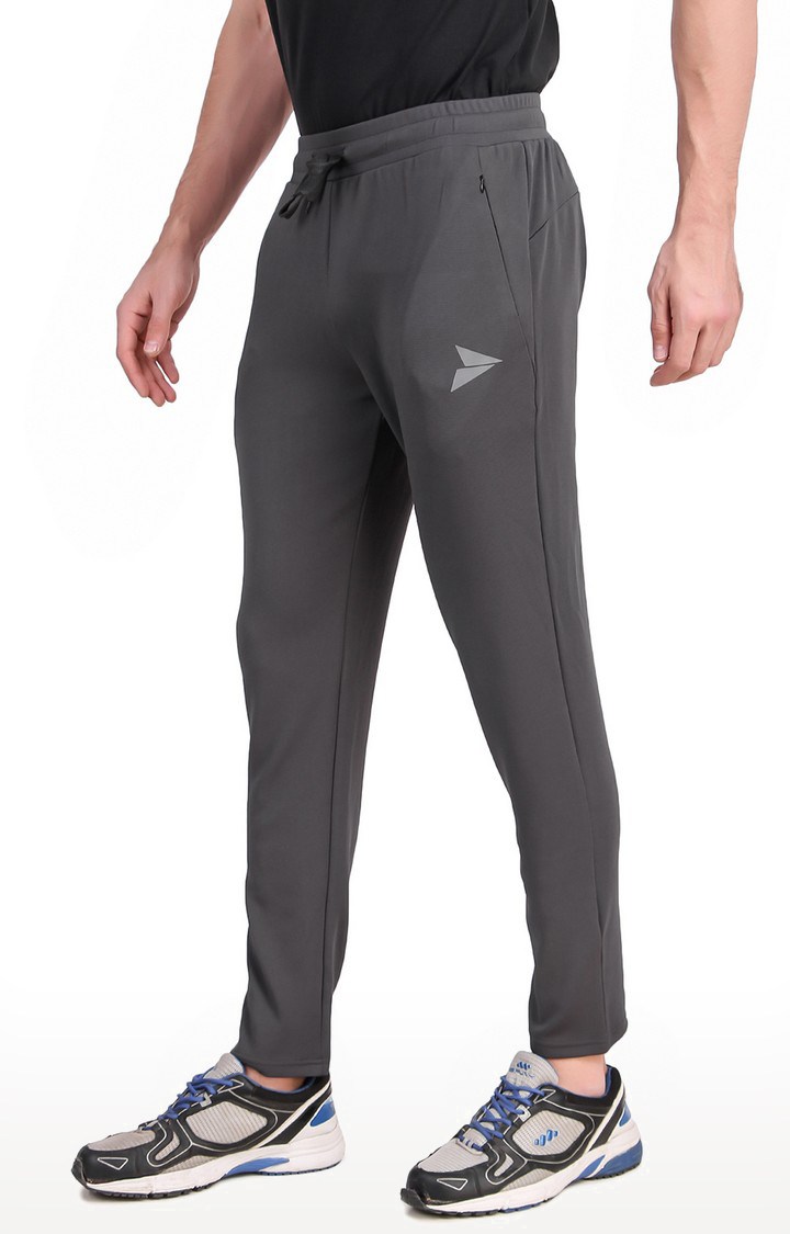 Men's Grey Lycra Solid Trackpant