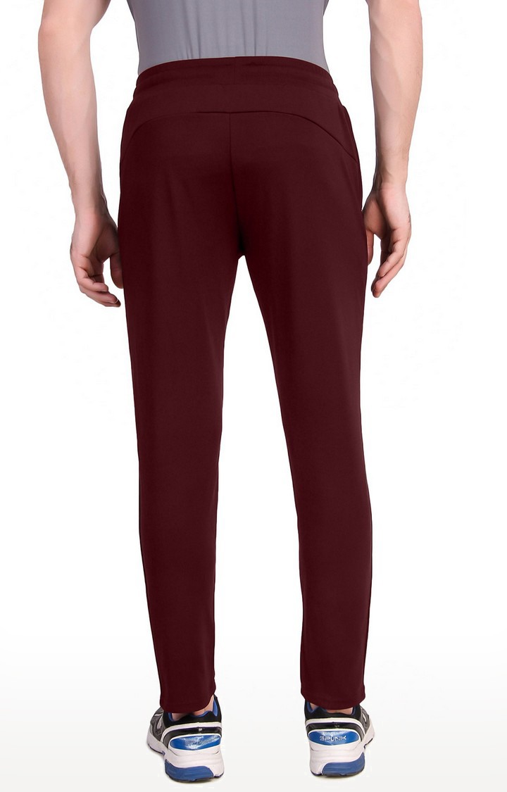 Men's Maroon Lycra Solid Trackpant