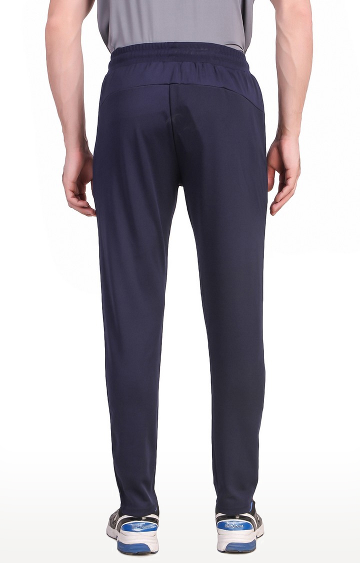 Fitinc | Men's Navy Blue Lycra Solid Trackpant 4