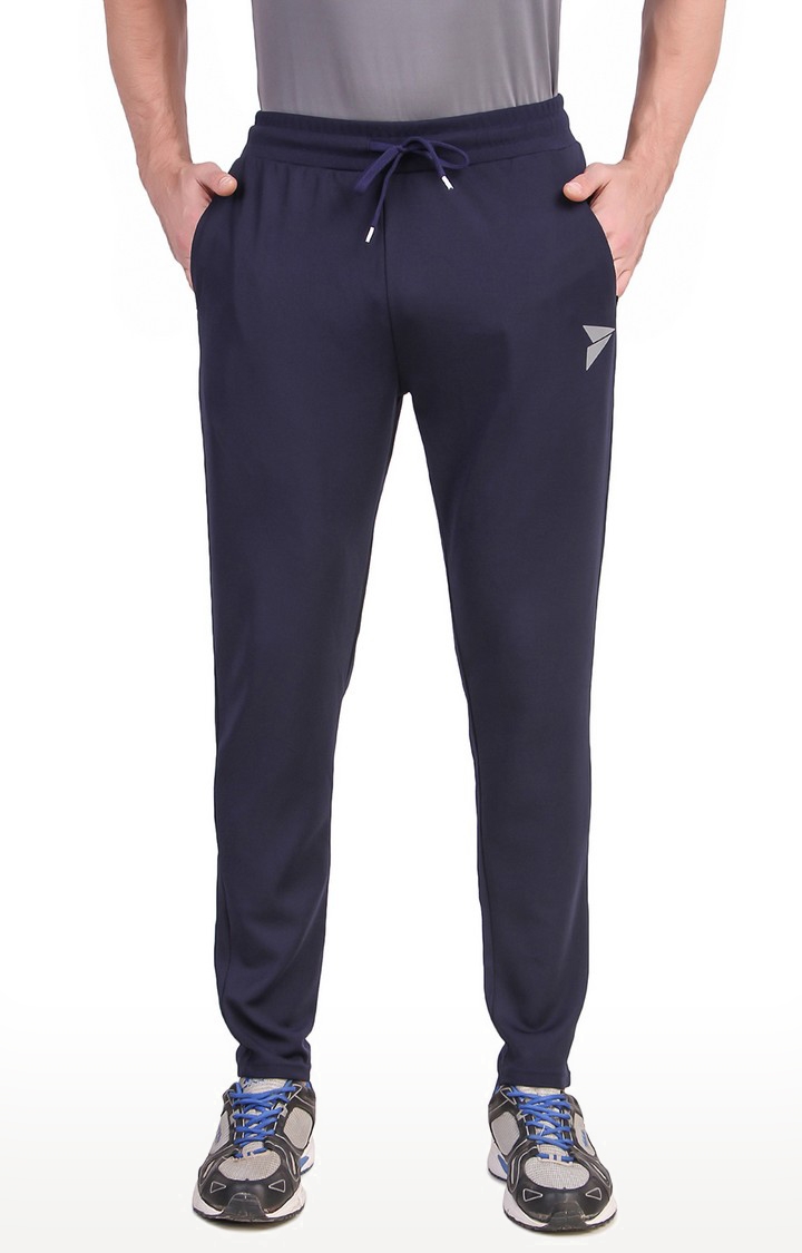 Fitinc | Men's Navy Blue Lycra Solid Trackpant 0