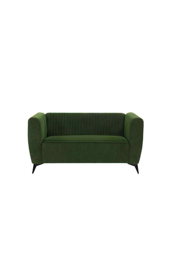 neudot Diva Sofa for Living Room |2 Persons Sofa|Premium Fabric with Cushioned Armrest | Solid Wood Frame|2 Seater in Emerald Green Color