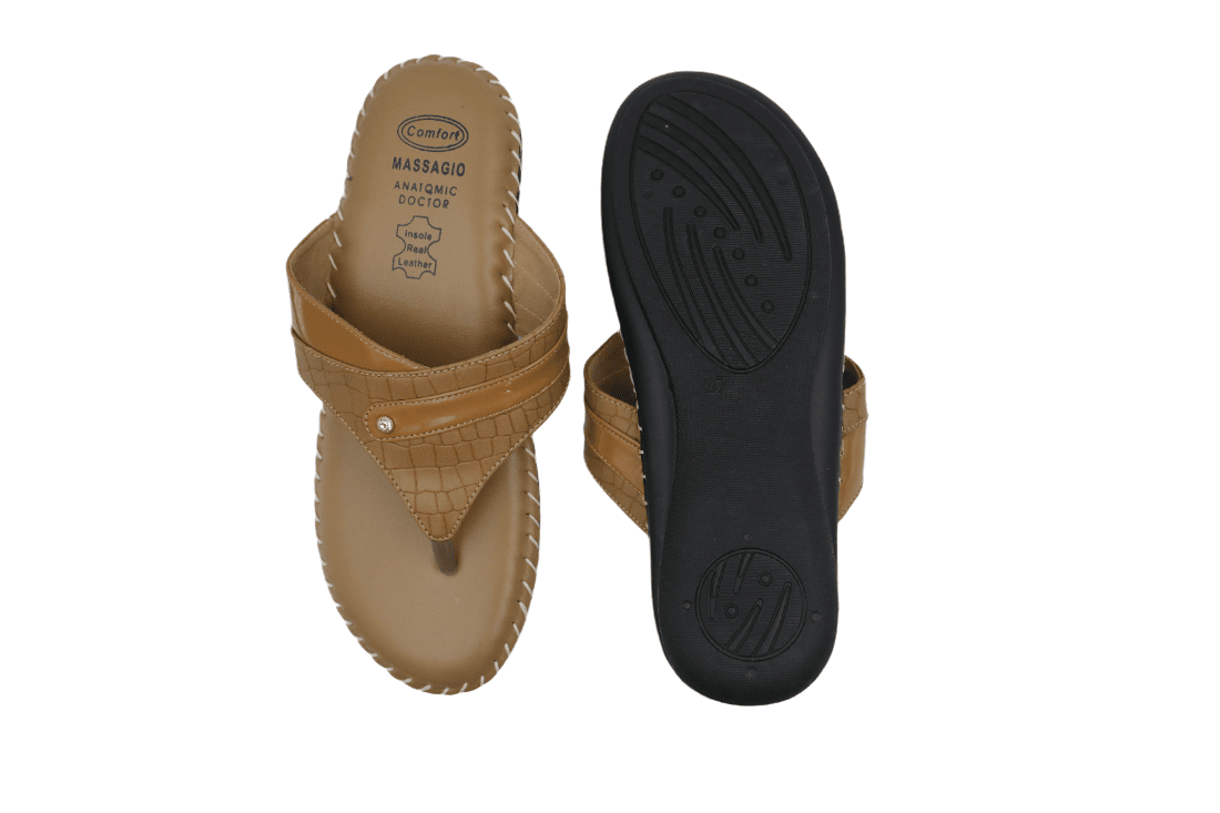 White Sole Medicated Ladies footwear Doctors Chappal - Synthetic - DRS 08 - Begie