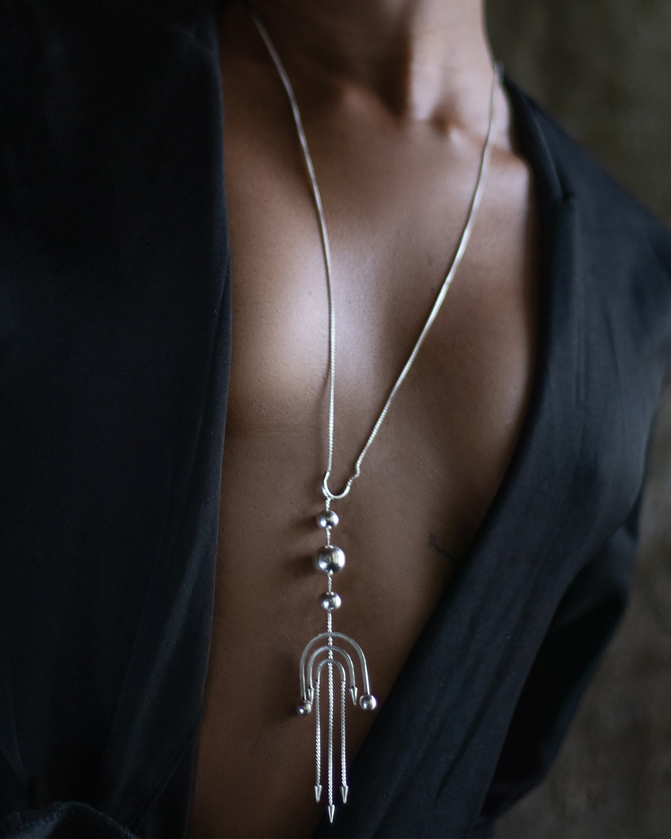Deco Silver Flapper Lariat