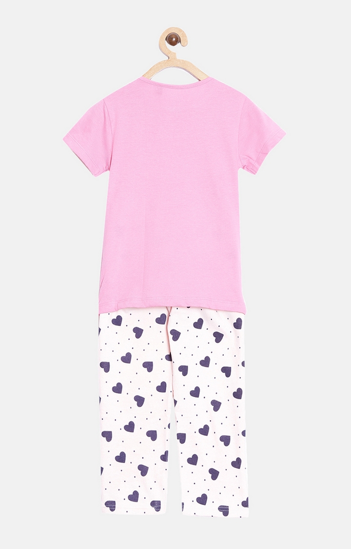 Kryptic | Pink Cotton T-Shirt and Pyjama Set 1