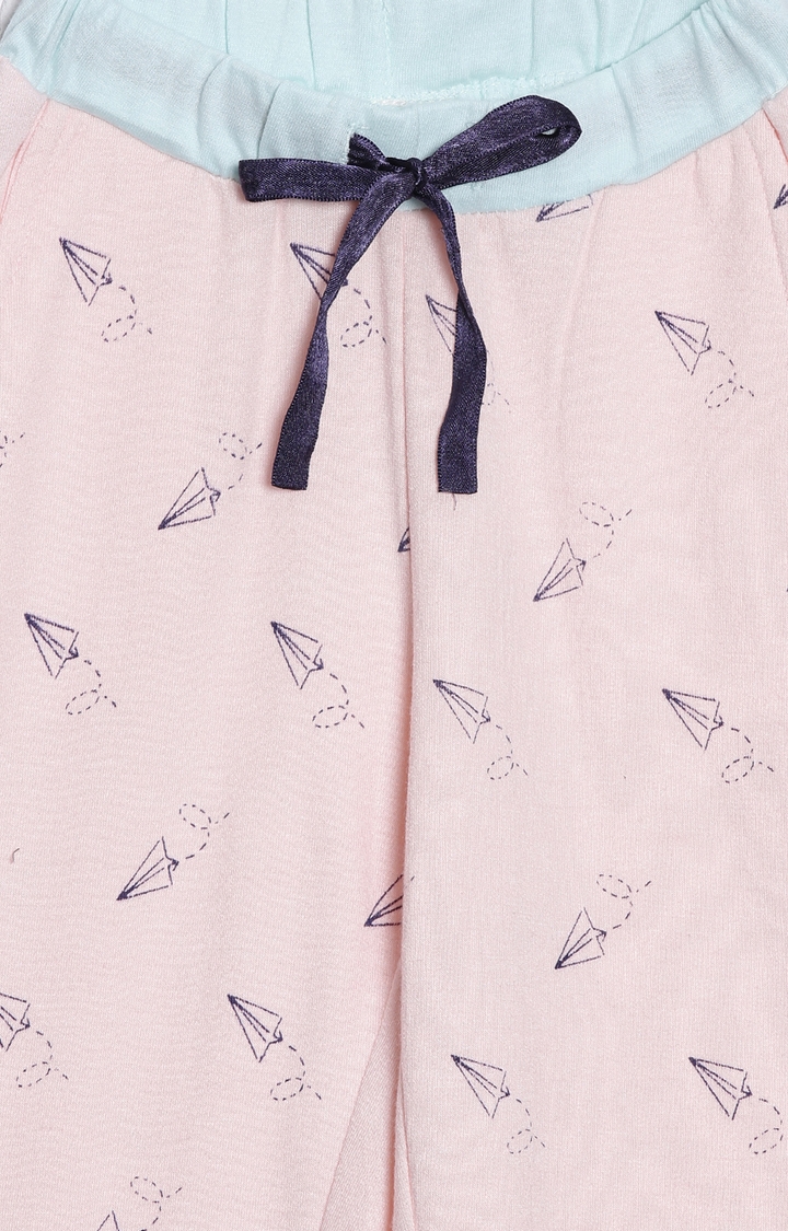 Kryptic | Aqua & Pink Cotton T-Shirt and Pyjama Set 6