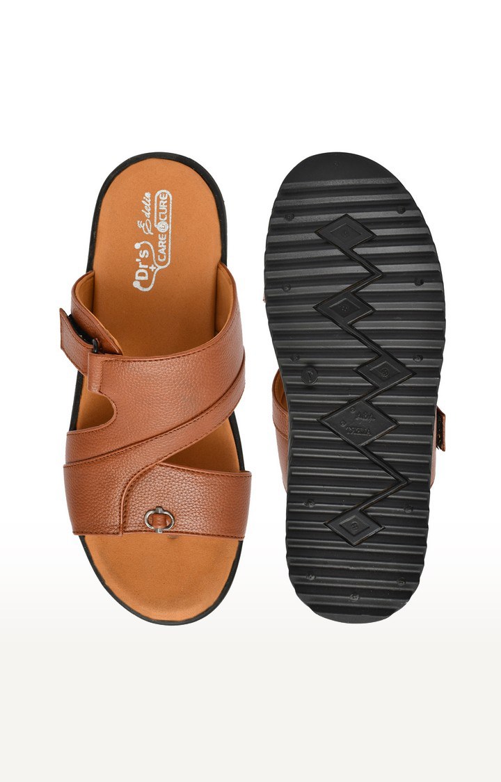 Men's Tan Slippers Orthopedic And Diabetic