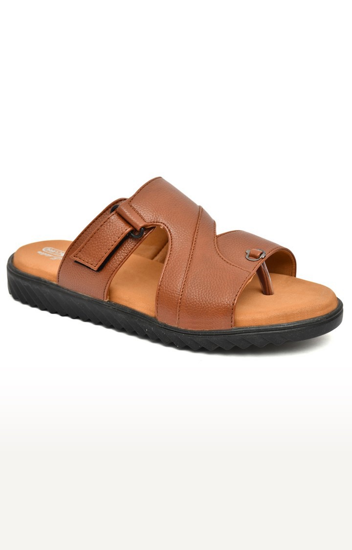 Men's Tan Slippers Orthopedic And Diabetic