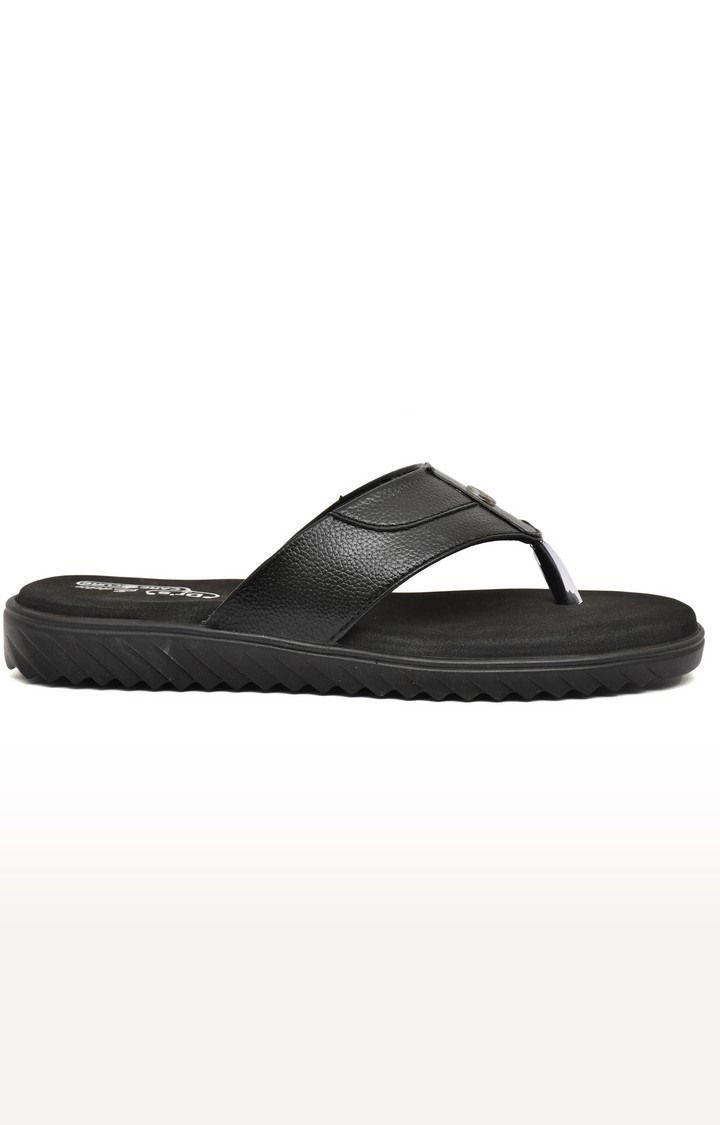 Men's Black Slippers Orthopedic And Diabetic