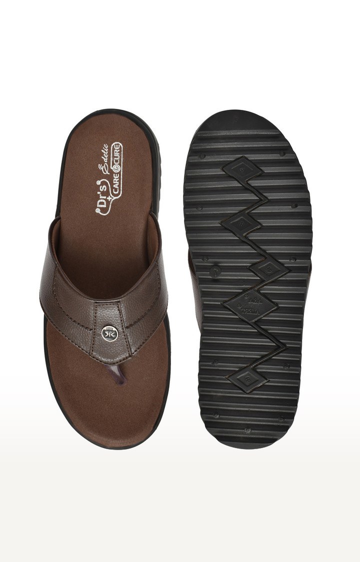 Men's Brown Slippers Orthopedic And Diabetic