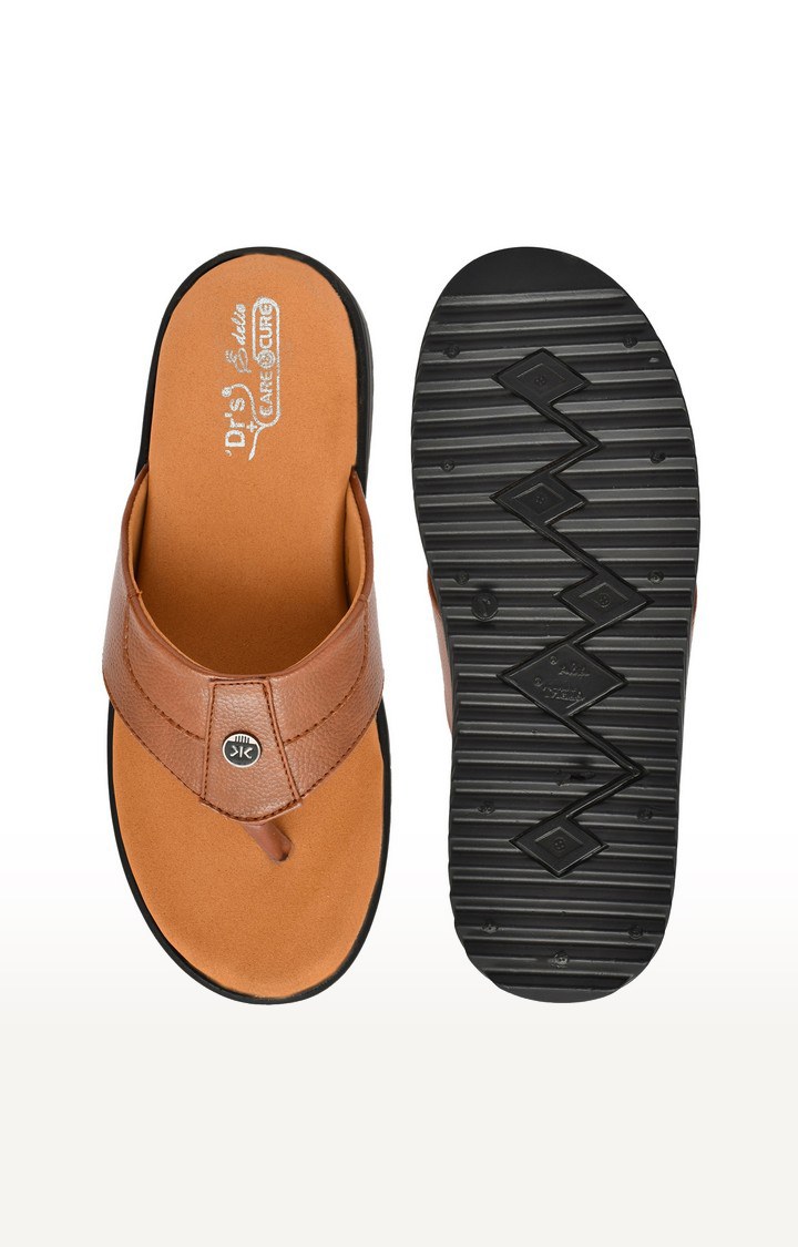 Men's Tan Slippers Orthopedic And Diabetic