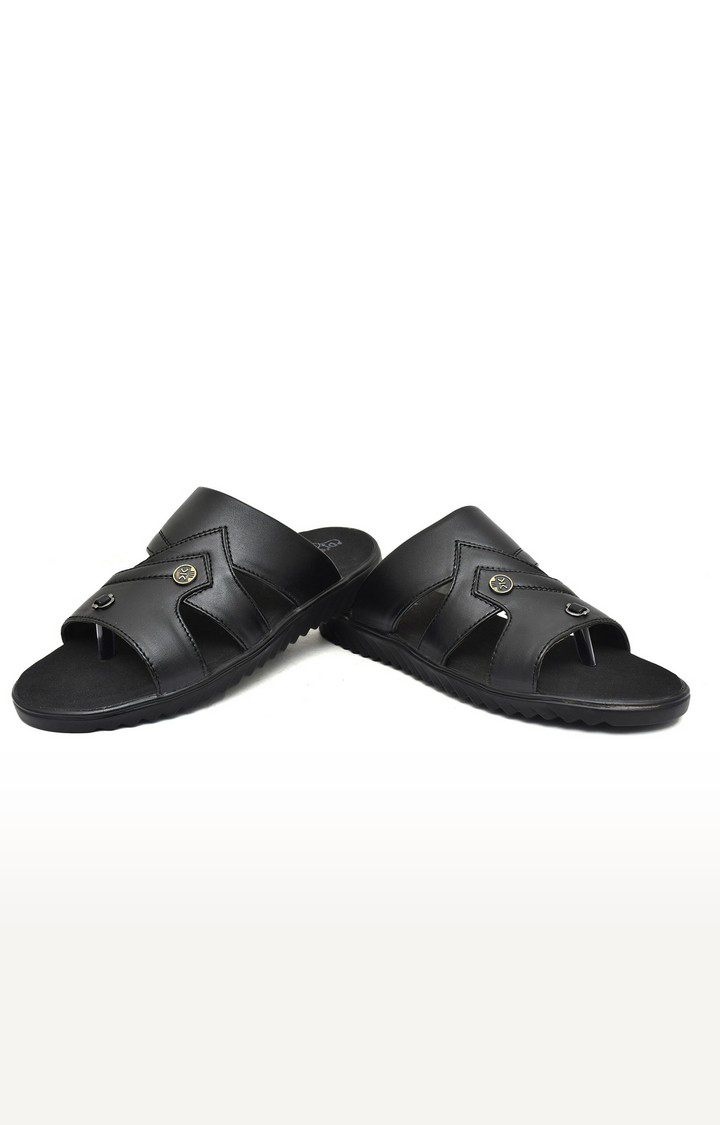 Men's Black Slippers Orthopedic And Diabetic