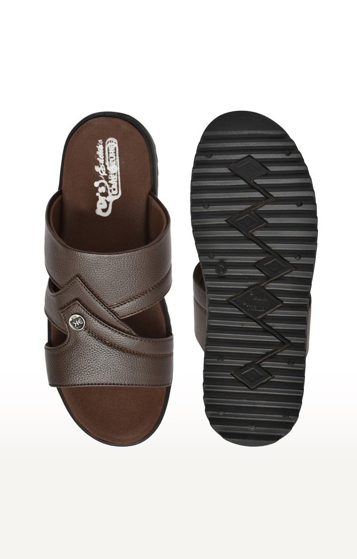 Men's Brown Slippers Orthopedic And Diabetic