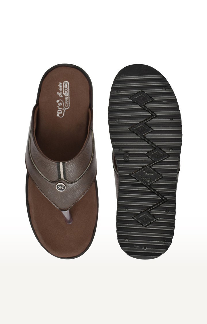 Men's Brown Slippers Orthopedic And Diabetic