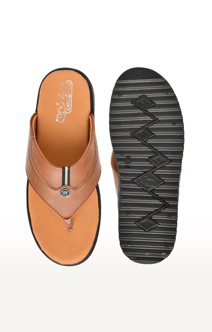 Men's Tan Slippers Orthopedic And Diabetic