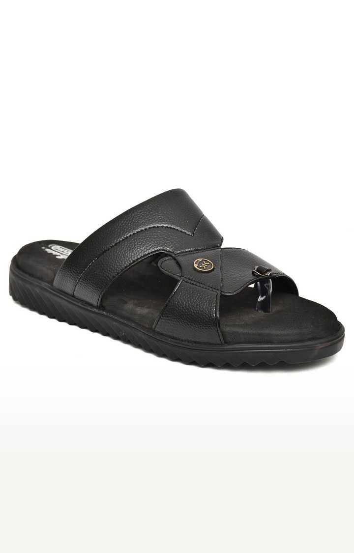 Men's Black Slippers Orthopedic And Diabetic