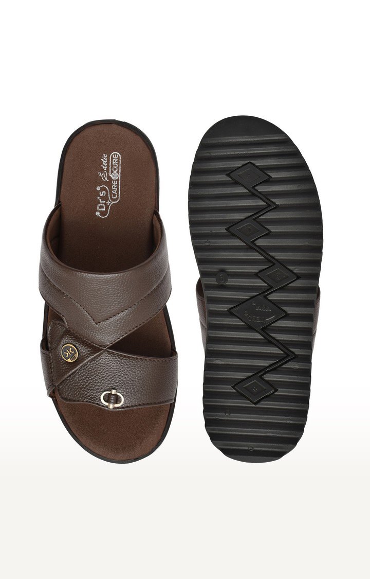 Men's Brown Slippers Orthopedic And Diabetic