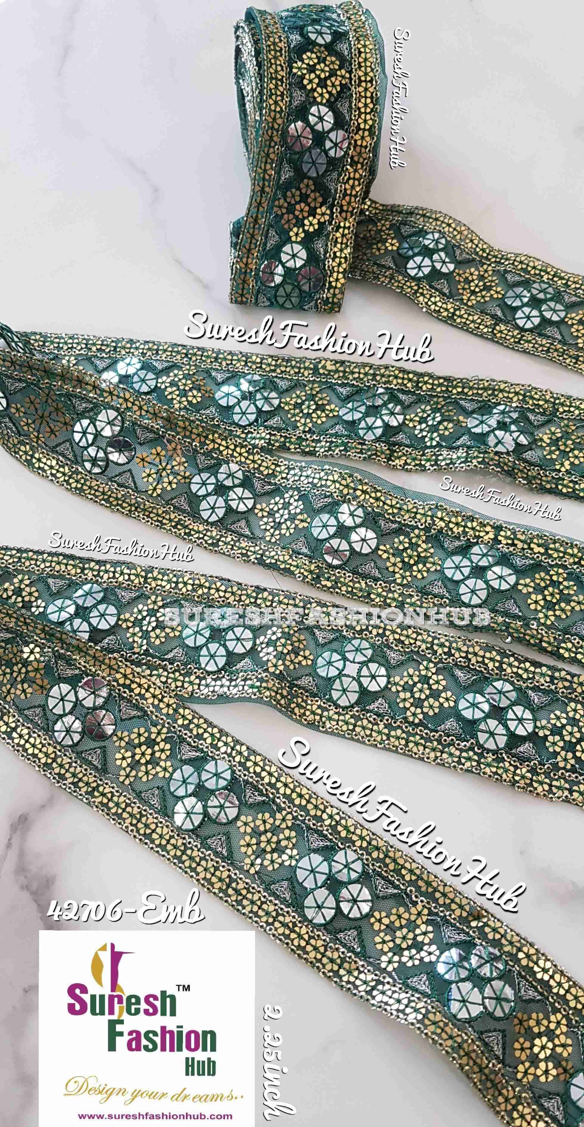 Dark Green U-Edging Designer Trim