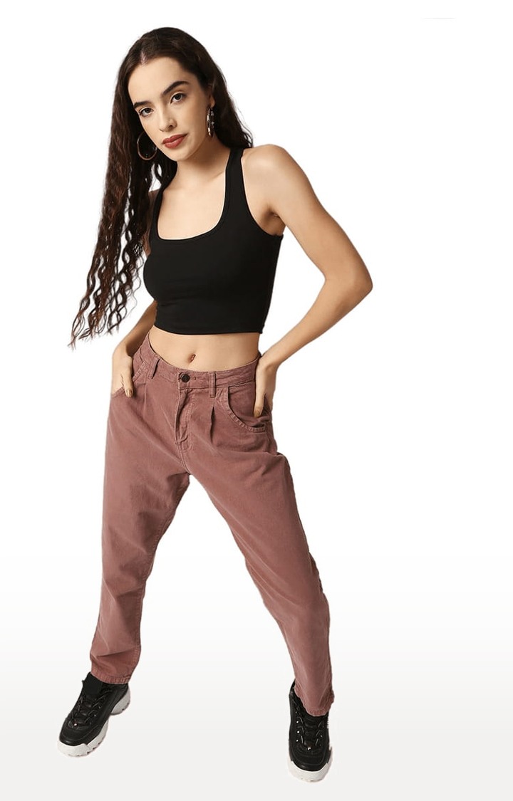 Disrupt Women Black Criss Cross Back Scoop Neck Slim Crop Top