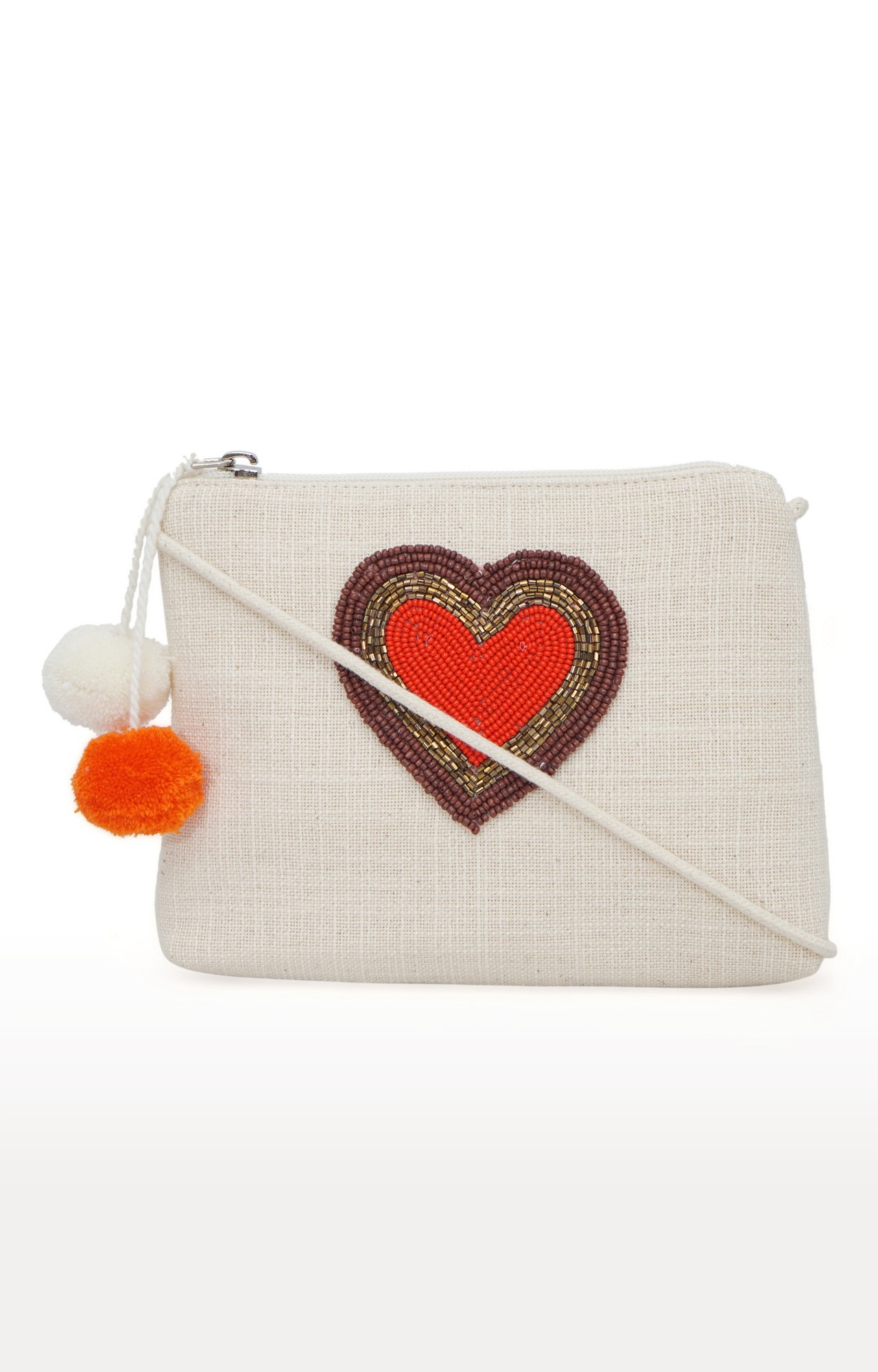 Diwaah White Embellished Sling Bags