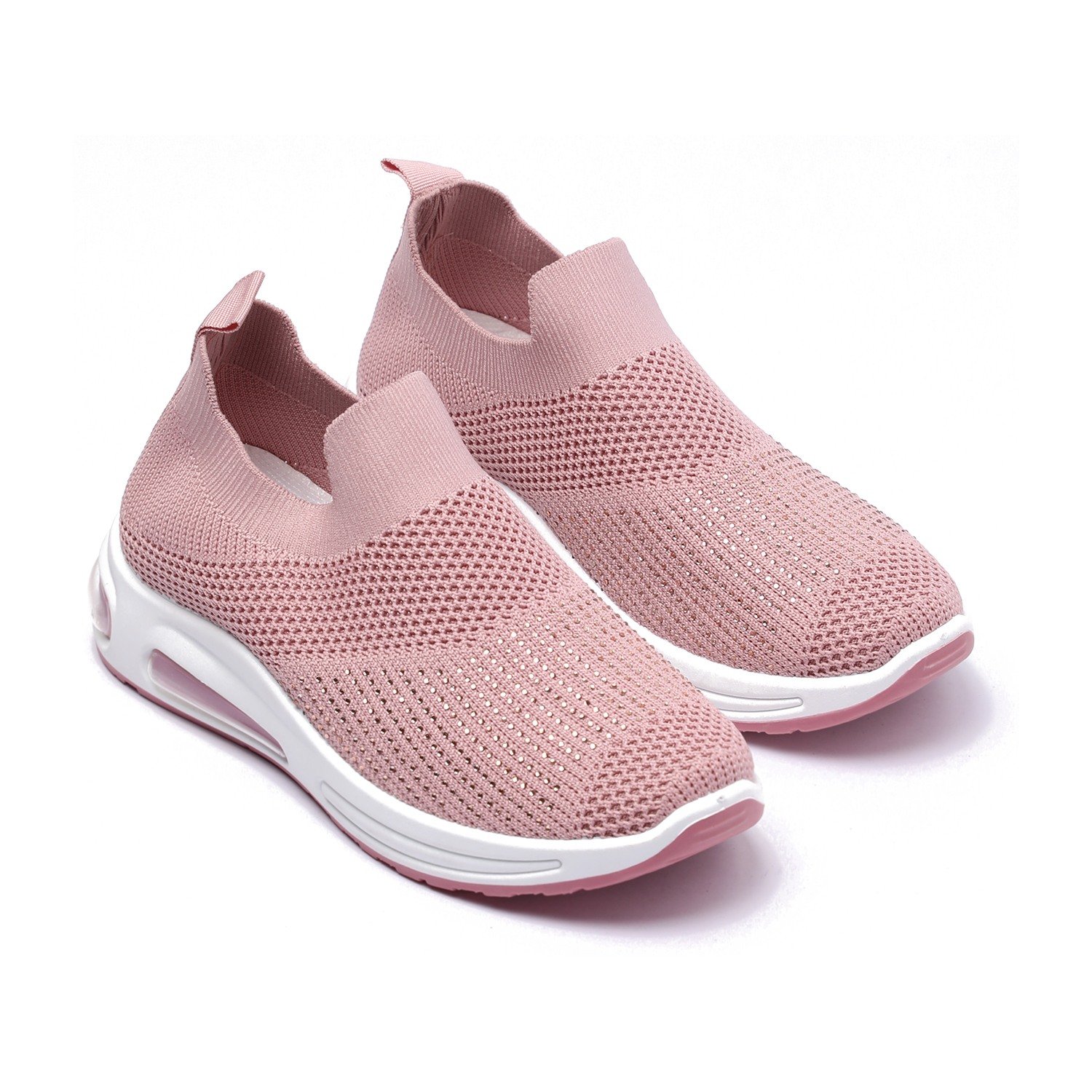Women Breathable Slip-On Knit Sneakers Pink