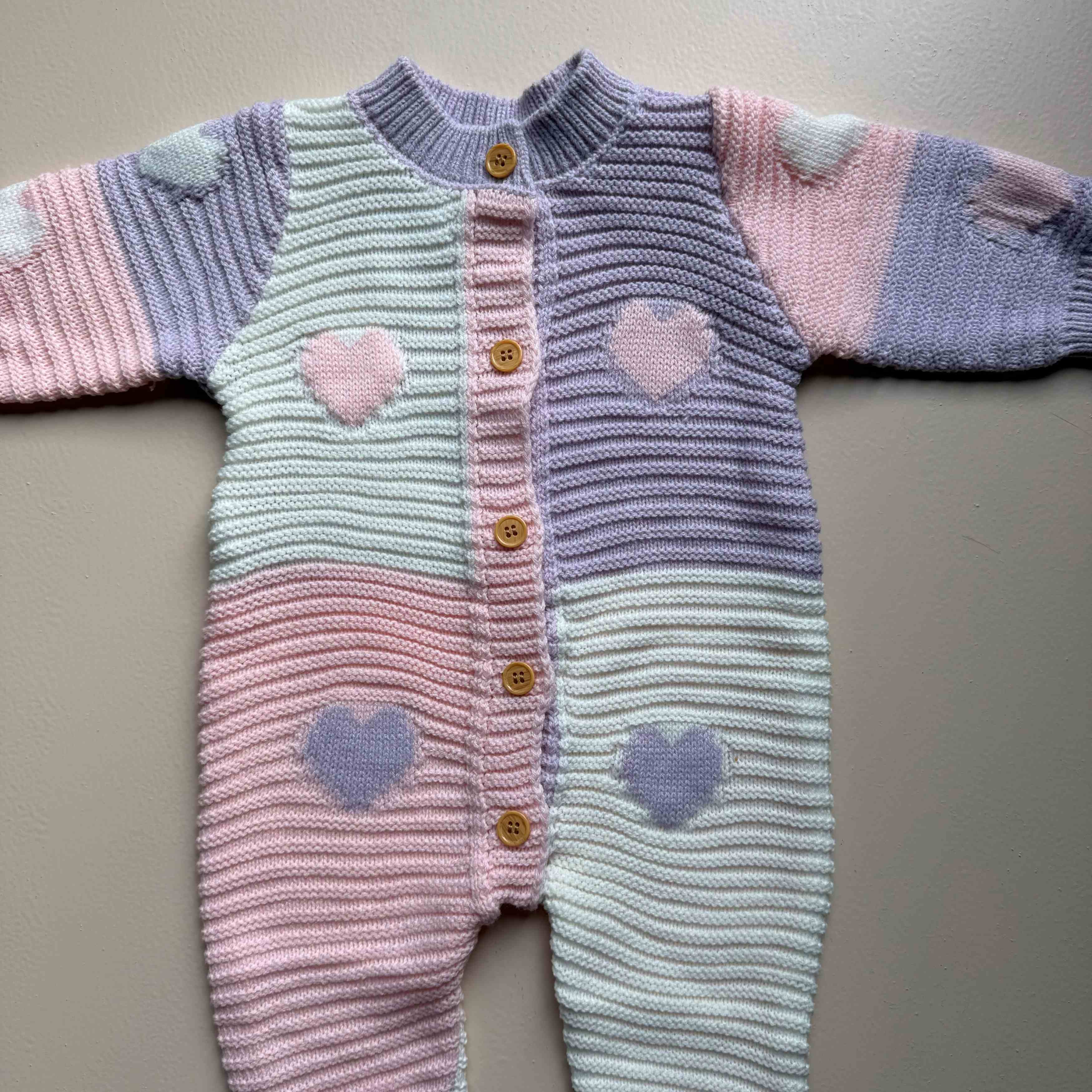 Blush and Lilac Heart Romper