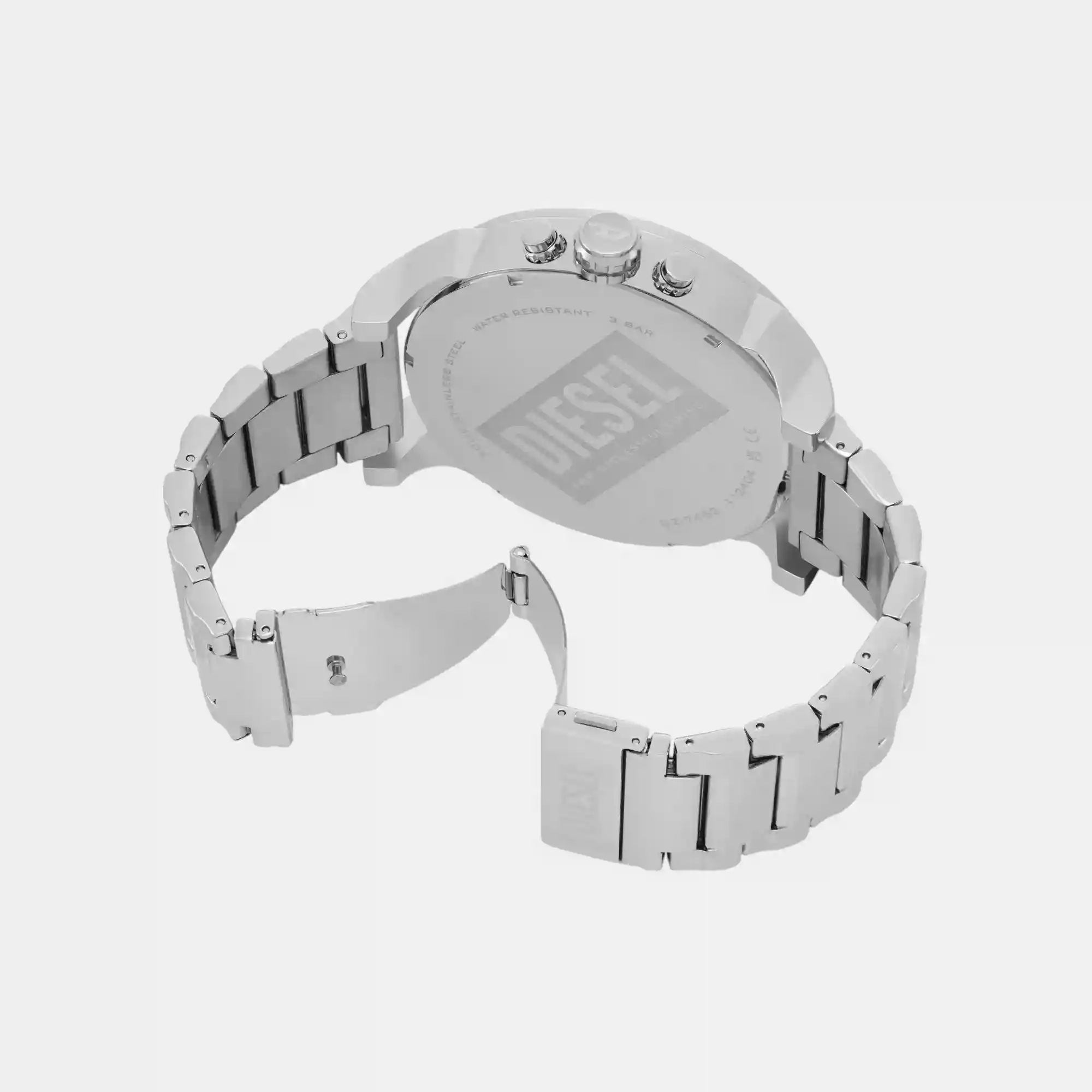 Men Quartz White Dial Chronograph Stainless Steel Watch DZ7482