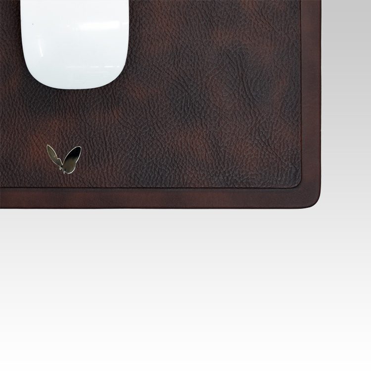 Rectangular Mouse Pad in Faux Leather | Rigid | 11×9 Inches | Classic | Brown