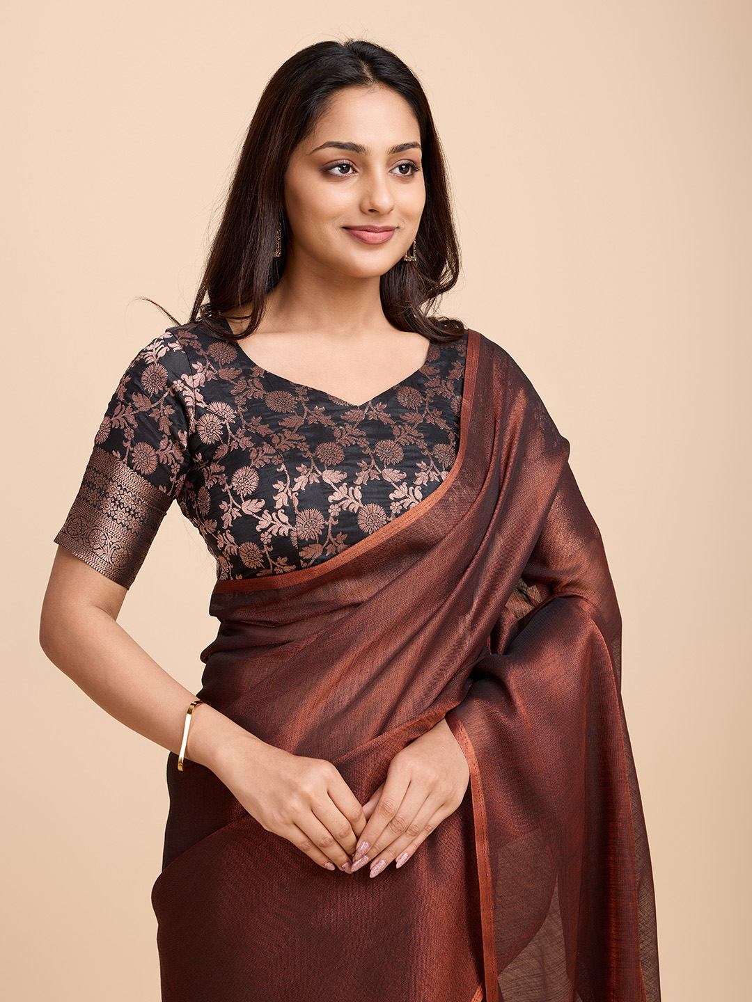 Tasarika Women Jacquard Black color  blouse (Dastur_Black)