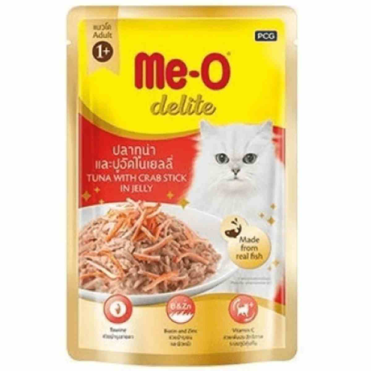 Me-O Pouch Delite Tuna Crab Stick In Jelly Wet Cat Food, 70g