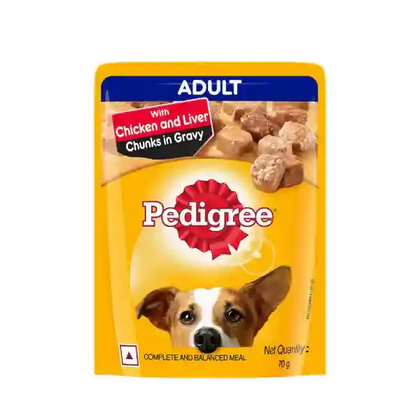 Pedigree Adult Chicken and Liver Chunks Wet Dog Food - 70g