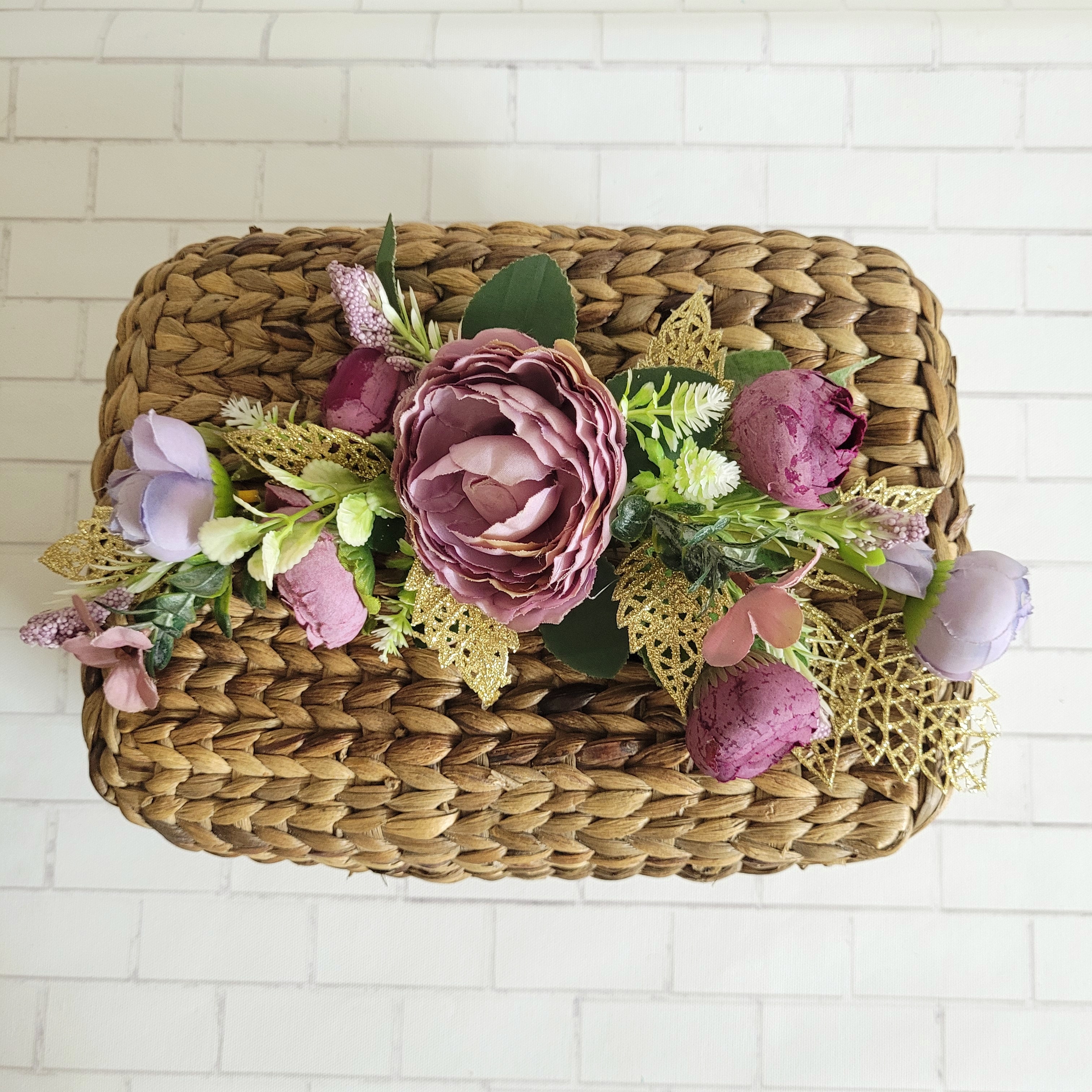 Floral Cane Box with lid