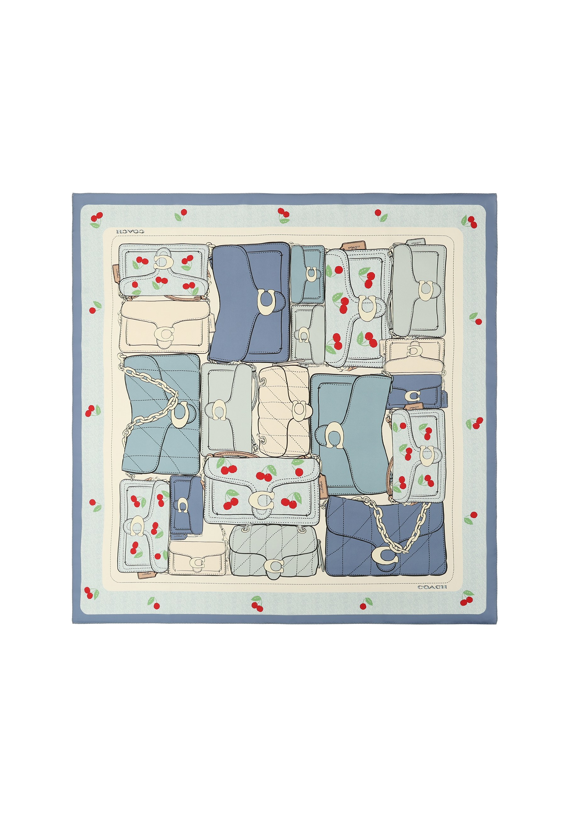 Tabby Cherry Printed Silk Square