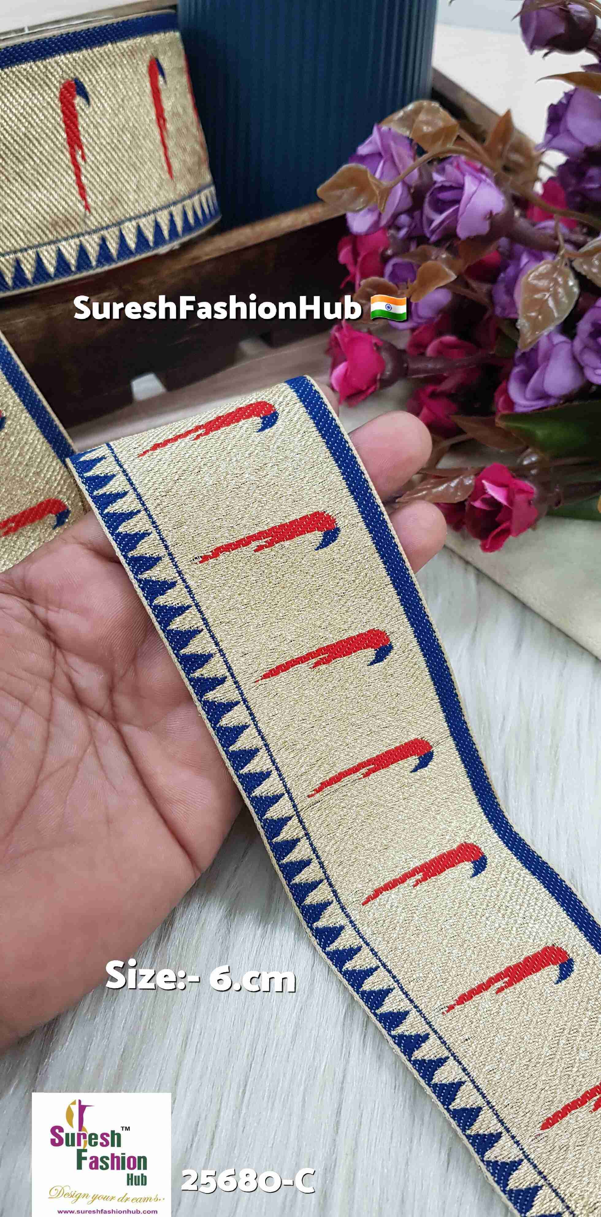 Navy Blue Banarasi Gold Lace