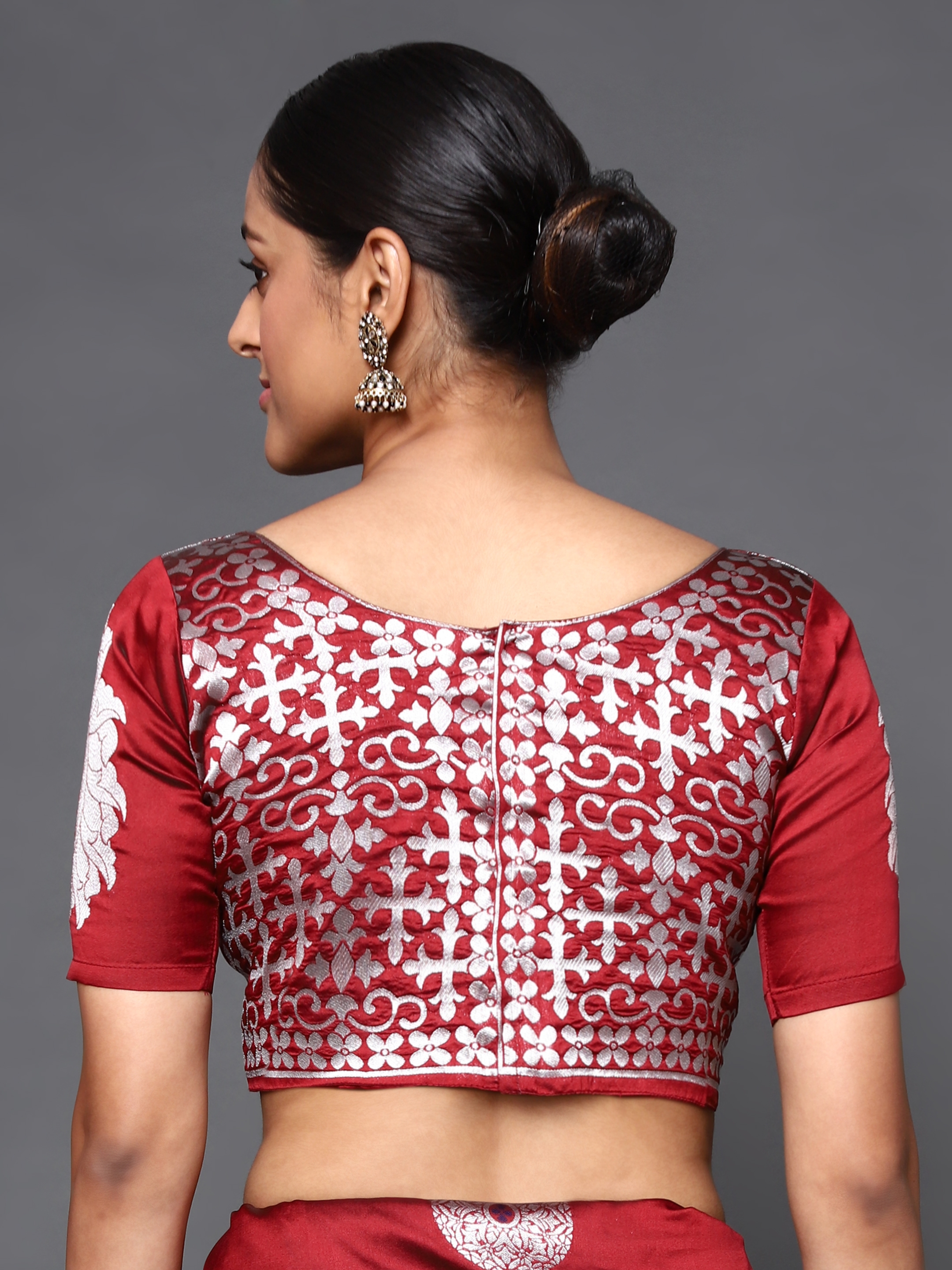 Glemora | Glemora Red Beautiful Ethnic Wear Silk Blend Banarasi Traditional Saree 6