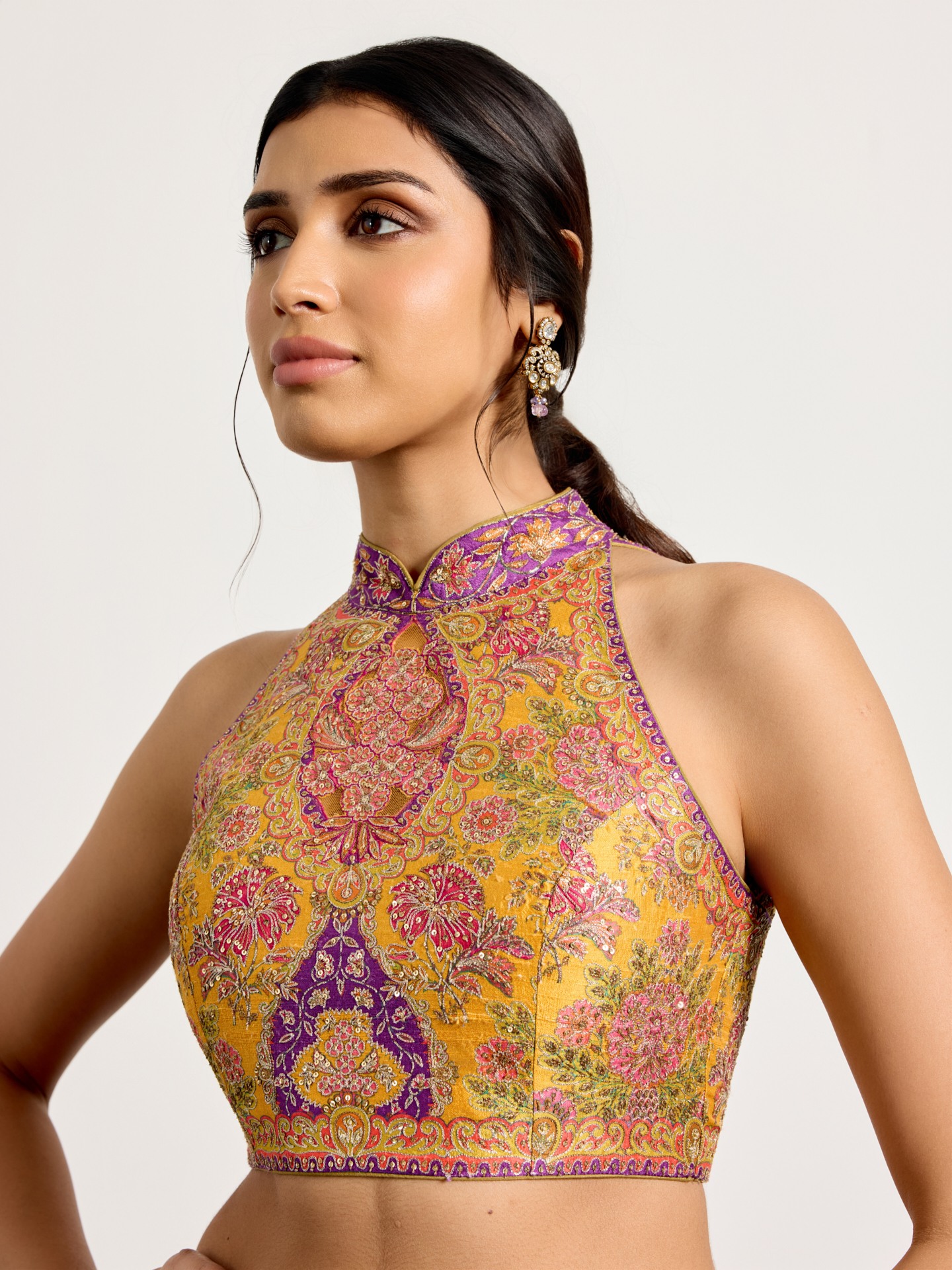 Yellow Purple Morina Lehenga