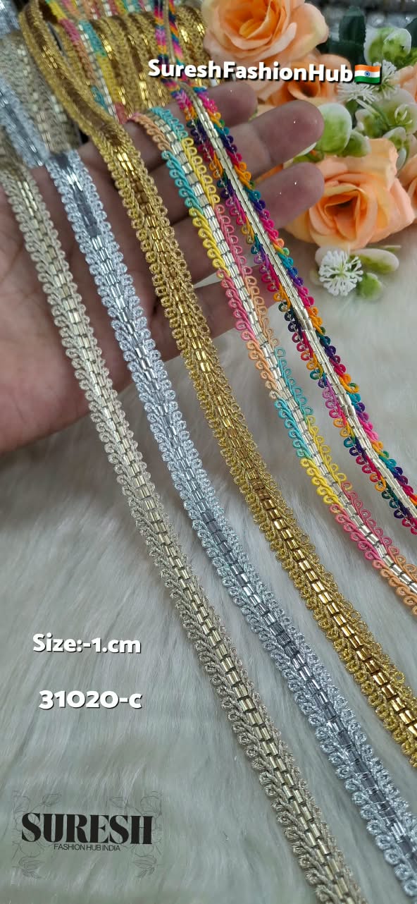 Dark Multy Jaalar Dori & Cutdhana Machine Lace – 31020-C