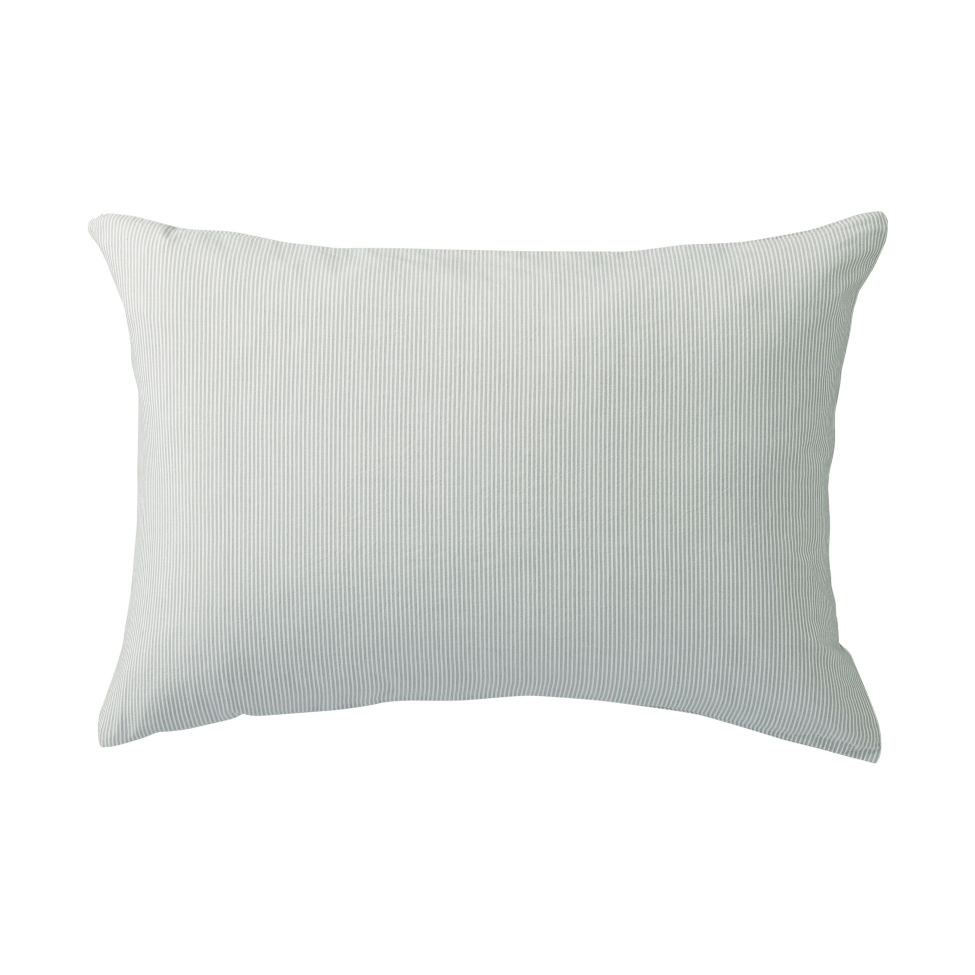 WASHEDCOTTON PILLOW CASE GREY STRIPE