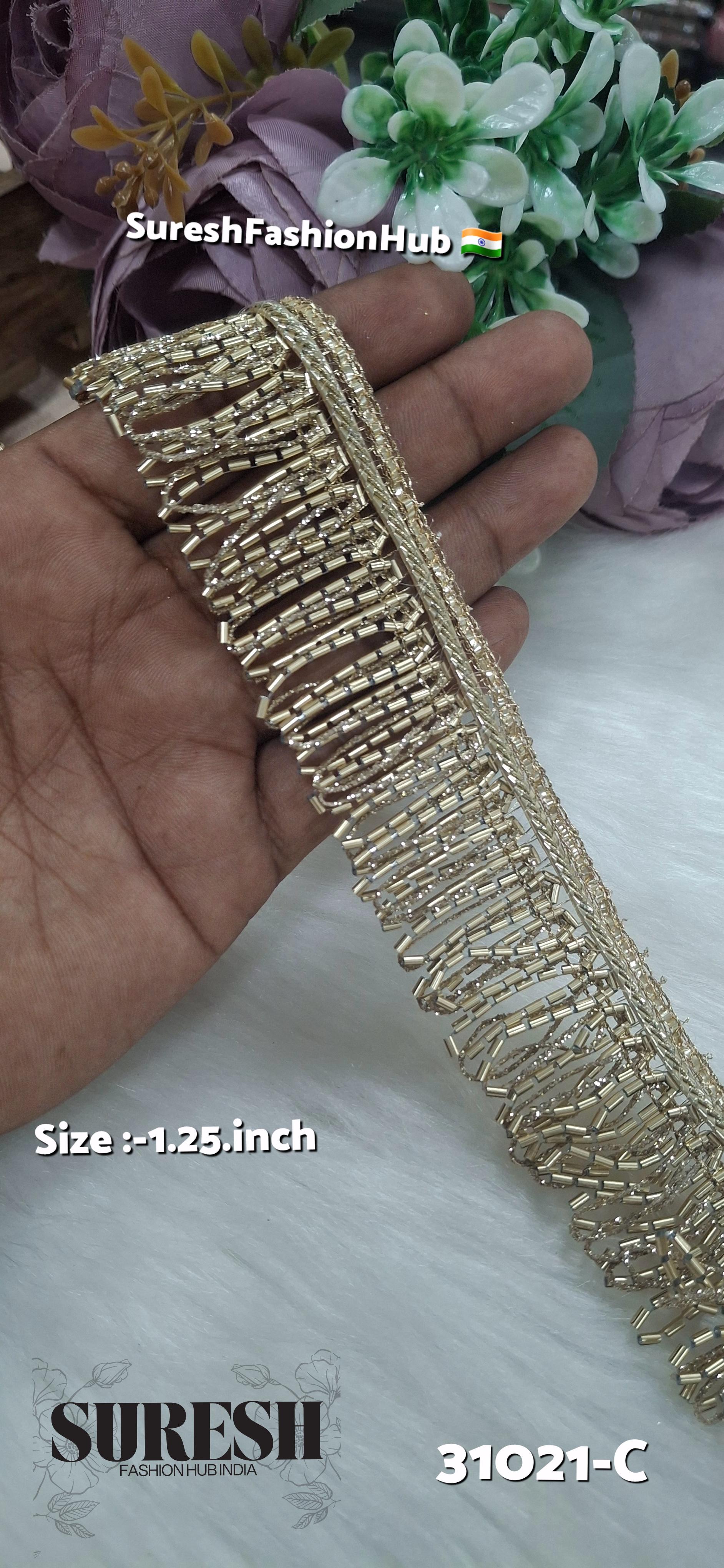 Pearl U-Shape Fringe Jhalar Lace