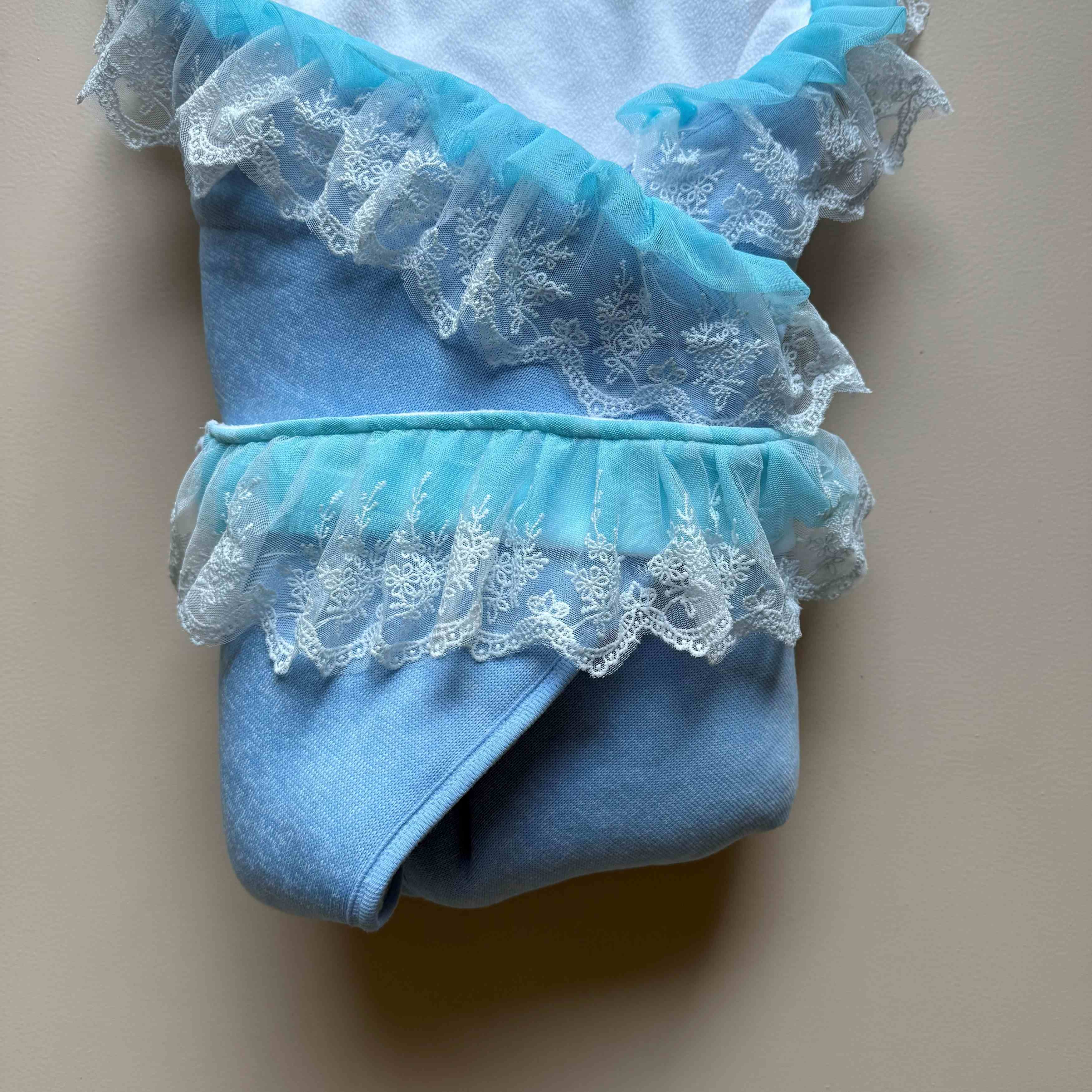 Winter Sky Heirloom Knit Baby Drape