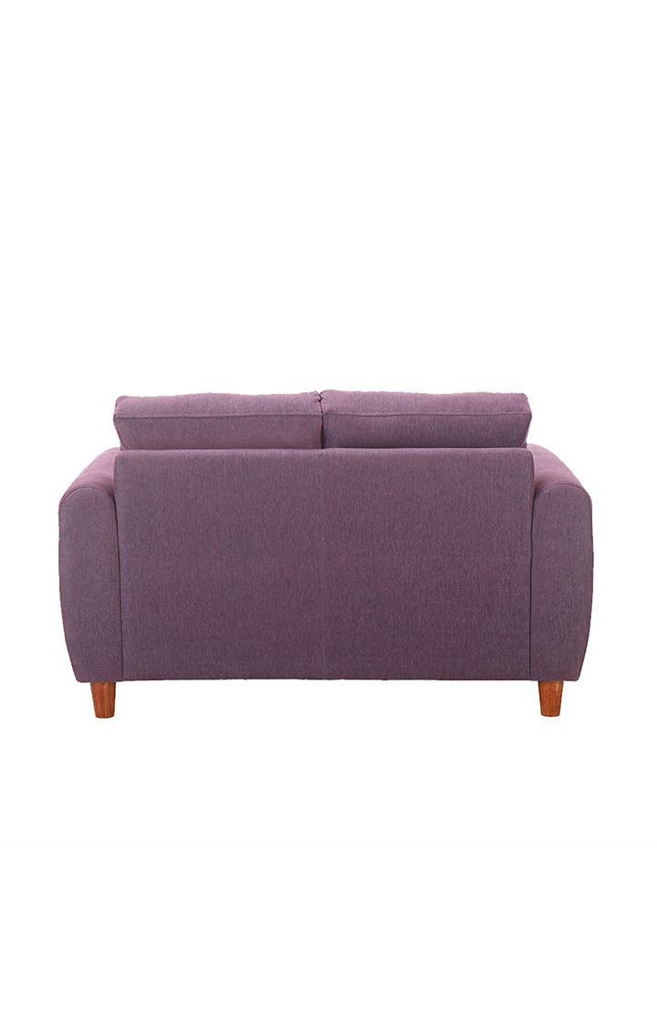 neudot Scott 2 Seater Fabric Sofa | Premium Fabric Sofa | Padded Cushioned Armrest | Solid Wood - Paradise Purple