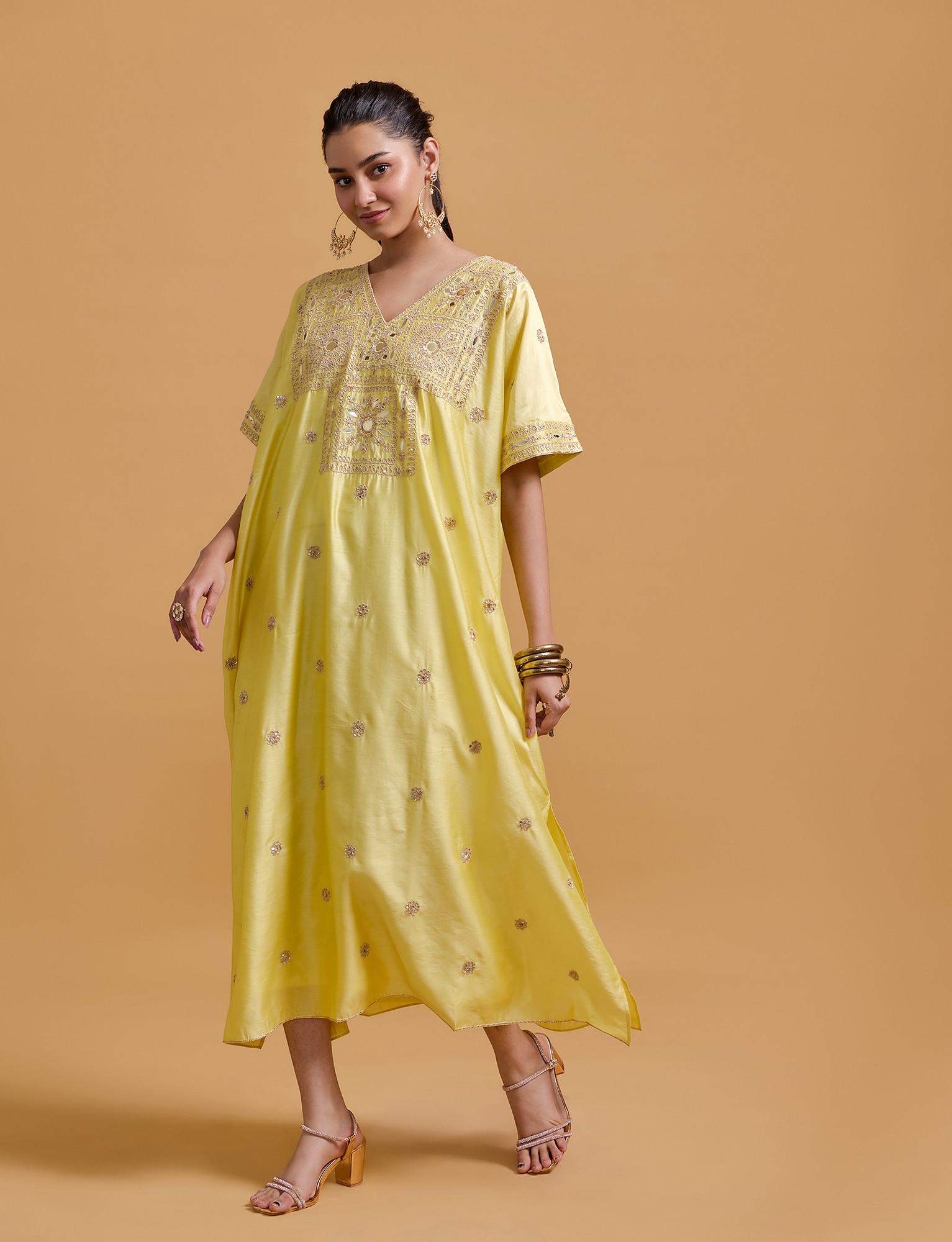 Zeenat Yellow Kaftan