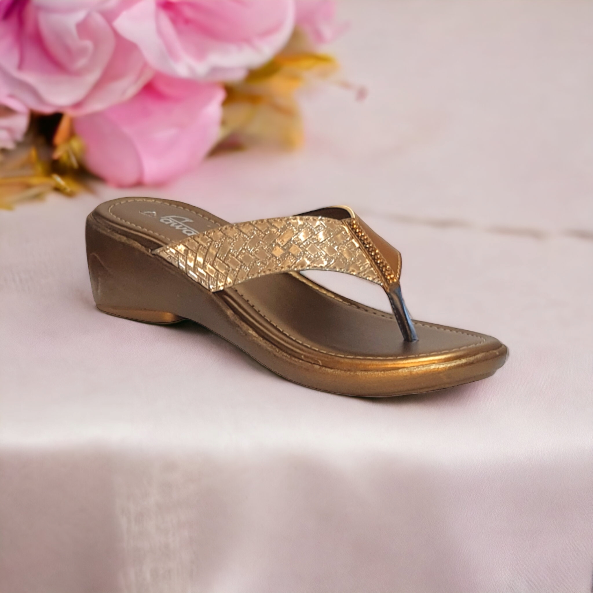 SAWADI | Women Copper Wedges Sandal undefined