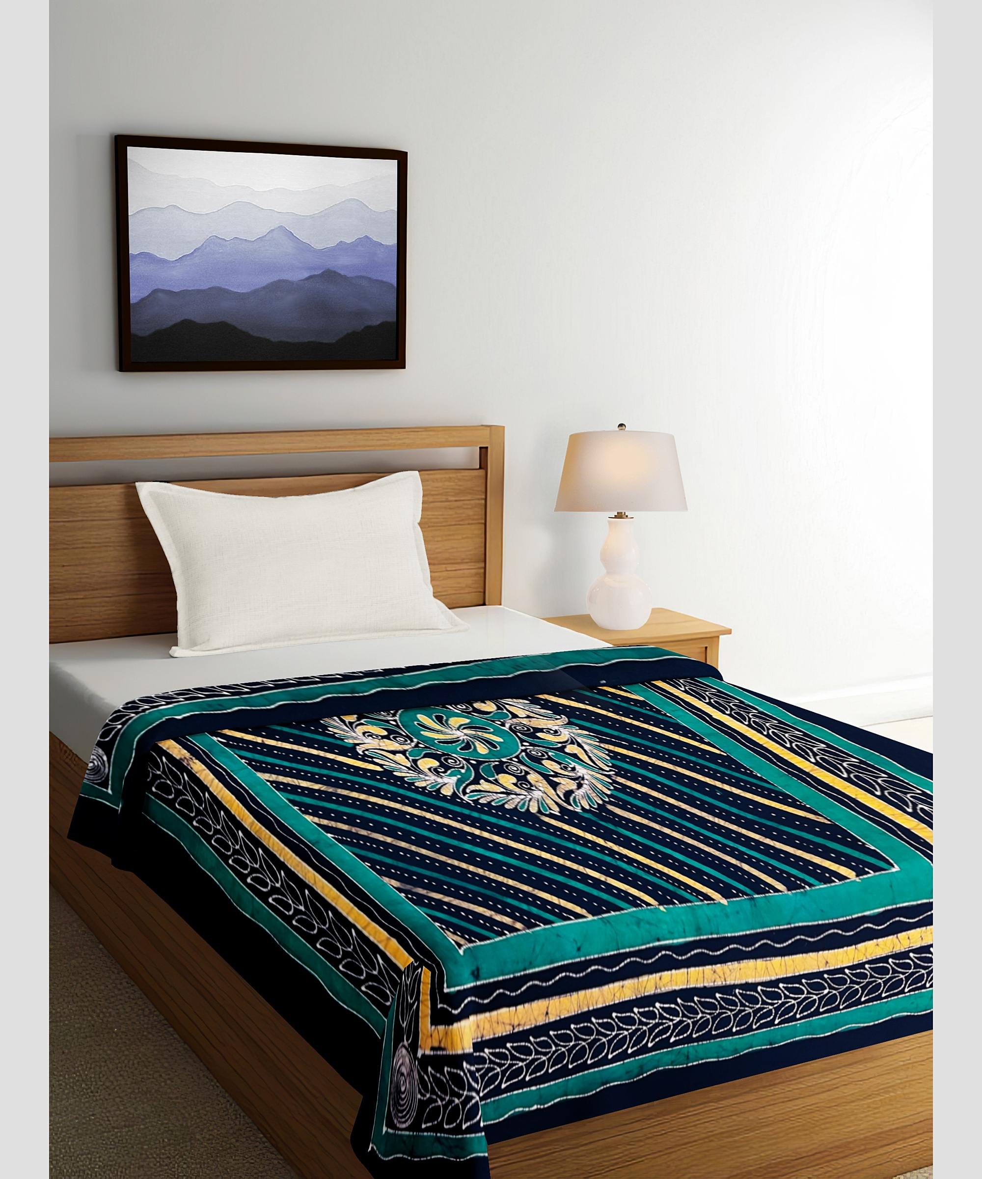 Boria Bistar | Batik Printed Cotton Double Bedsheet|1
