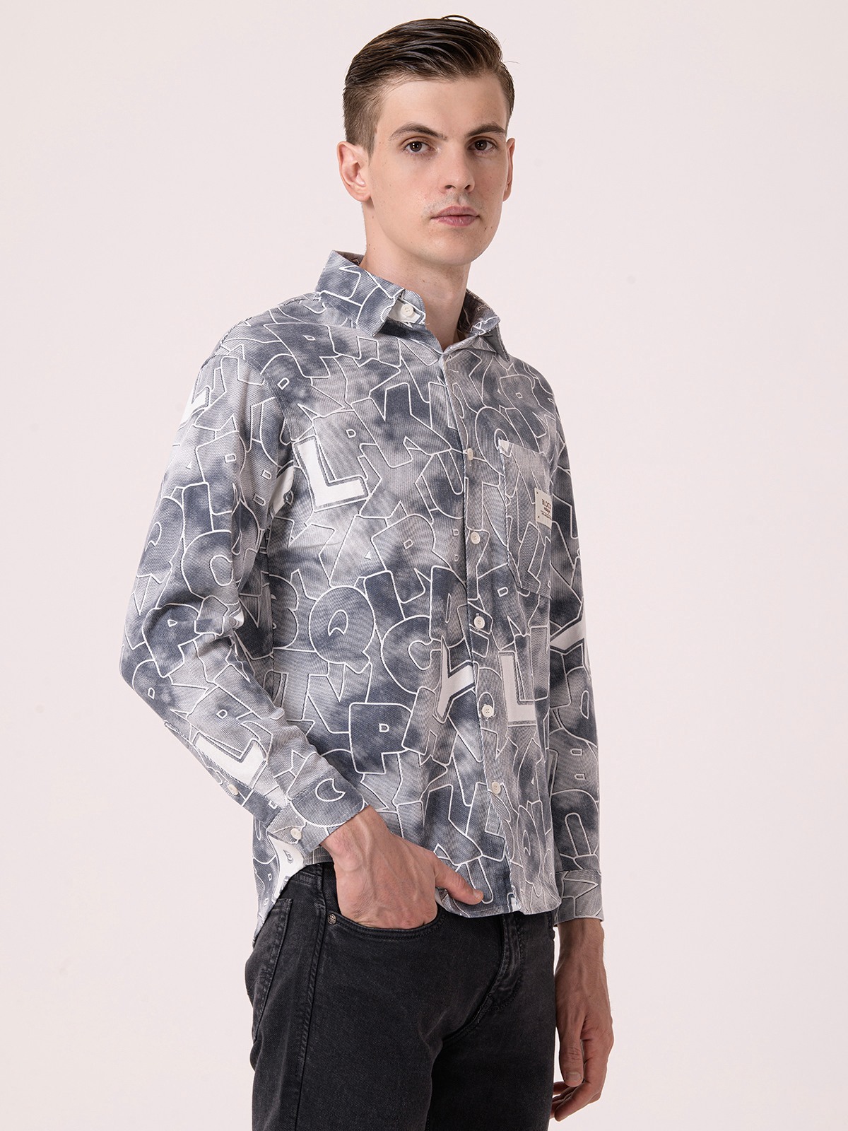 Albion Mens Grey Casual Shirt