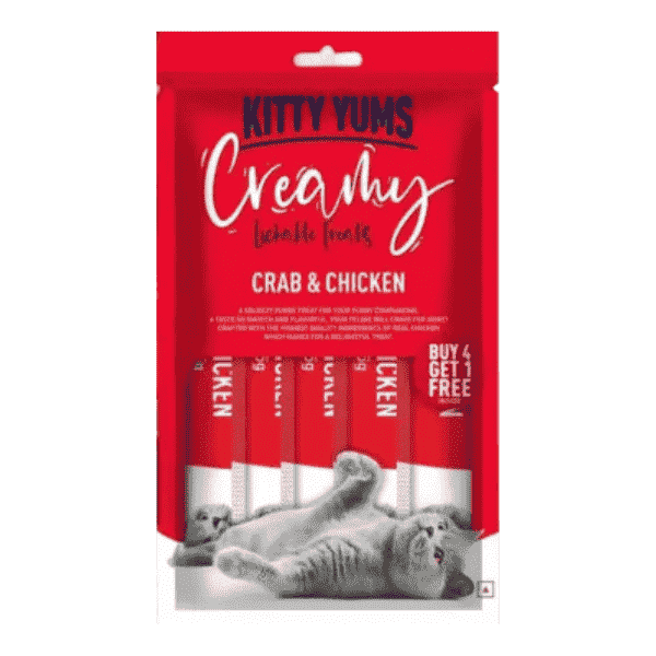 Kitty Yums Creamy Treat Crab & Chicken (5Pcs) Cat Treat