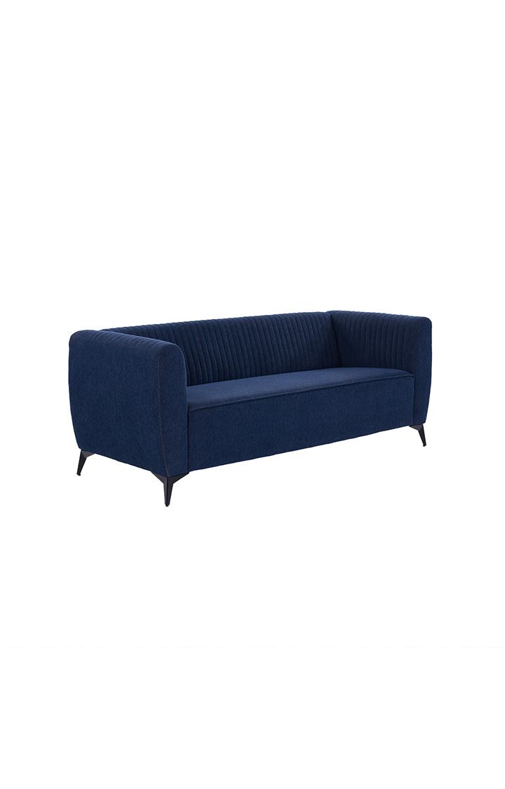 neudot Diva Sofa for Living Room |3 Persons Sofa|Premium Fabric with Cushioned Armrest | Solid Wood Frame|3 Seater in Cobalt Blue Color