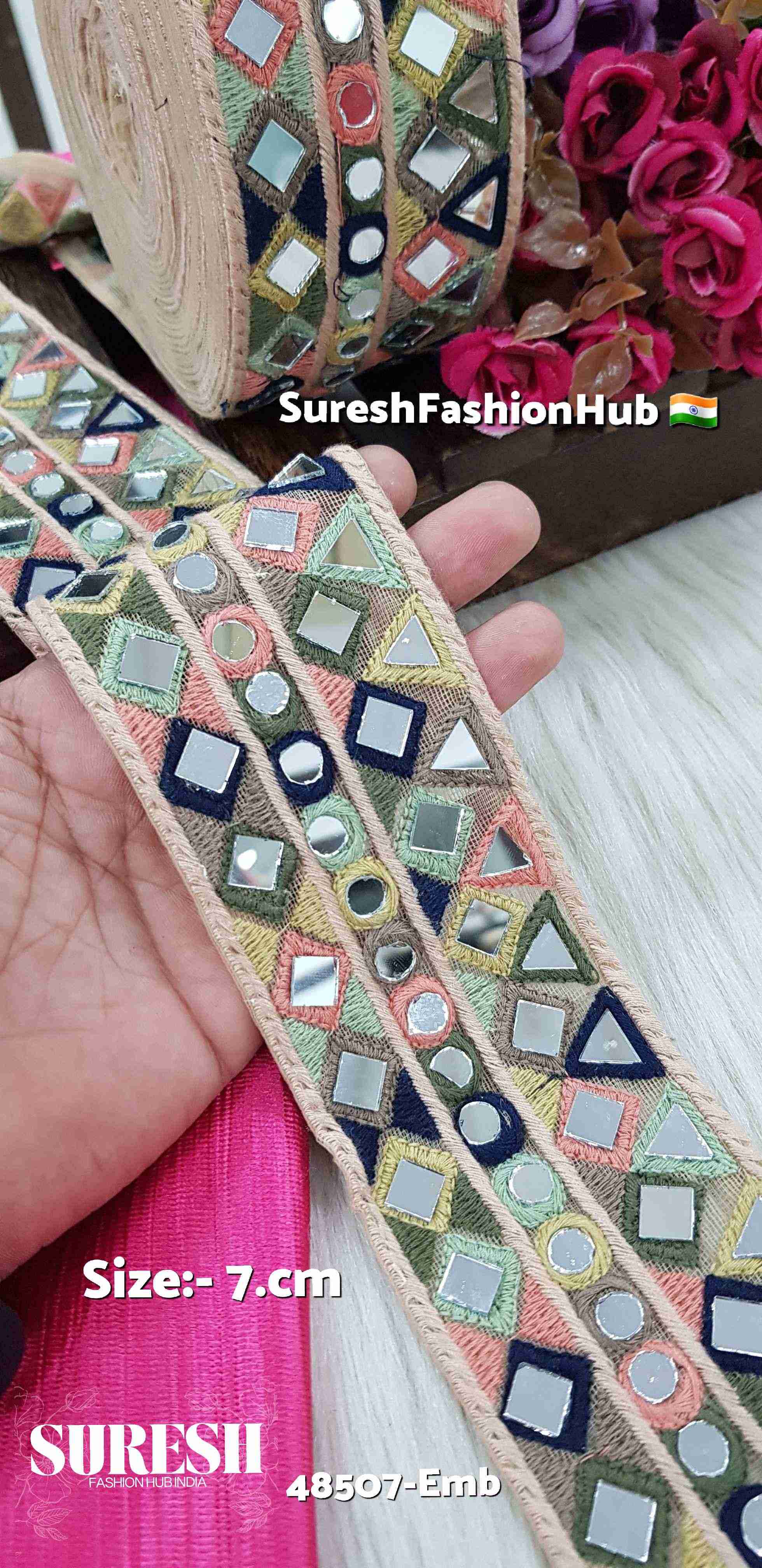 Festive Glint Multi-Shape Mirror Lace – Light Multi | 48507-Emb